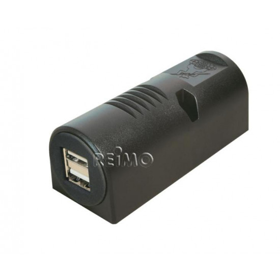 USB surface-mount socket 12/5V 5A with dual USB 2x2.5A