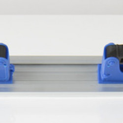 Broom holder with 5 clips in blue, 70cm