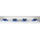 Broom holder with 5 clips in blue, 70cm
