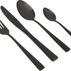 LINEA LINE - BLACK - Cutlery Set Black 16-piece