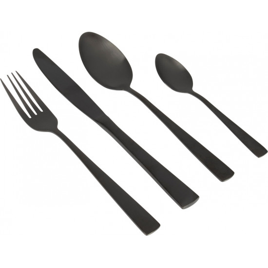 LINEA LINE - BLACK - Cutlery Set Black 16-piece