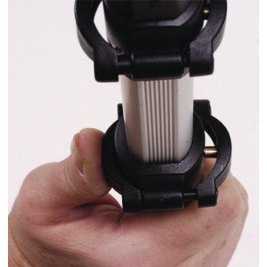 Luxury square aluminum telescopic pole with push-button locking mechanism