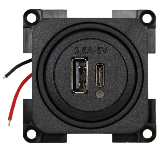 Loose USB dual charging socket - slate grey