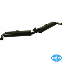 Exhaust system, Dual Quiet, black with chrome tips. Fits extractors 3100 and 3102 only