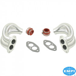 Intake manifold end set, dual port, aluminium, with clamps and boots