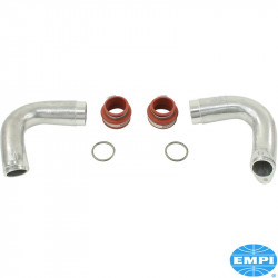 Intake manifold end set, single port, aluminium, with clamps and boots