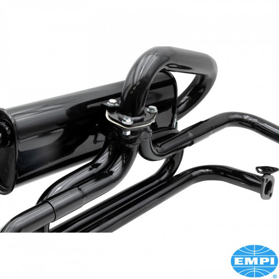 Exhaust system, Baja Quiet, black. Eliminates heater boxes