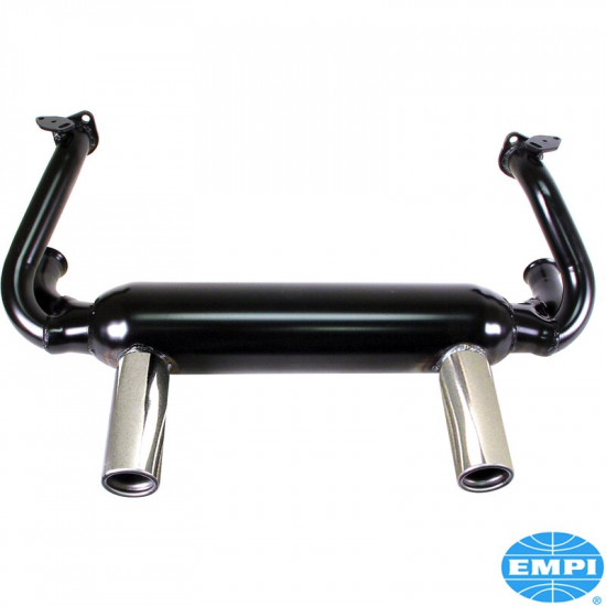 Exhaust system, GT Style, black with 2 chrome tips, 1 3/8" tubing