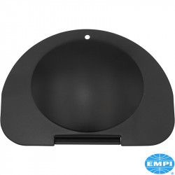Steering box access cover, metal, black