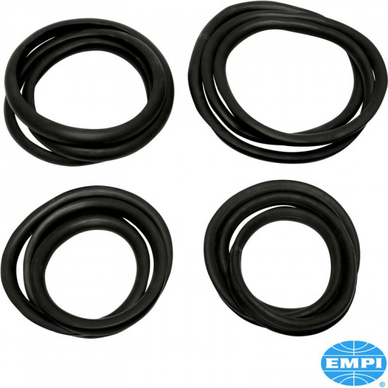 Cal look window rubber set. 4 pieces, including front, rear and quarter window seals