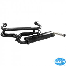Exhaust system, Quiet, black with 1 chrome tip