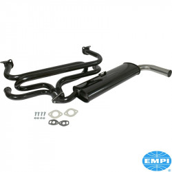 Exhaust system, Quiet, black with 1 chrome tip