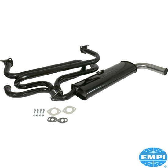 Exhaust system, Quiet, black with 1 chrome tip