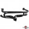 Manifold with small 3 bolt flange. Made of steel with black paint