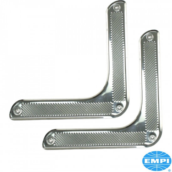 Door corner trim set, stainless steel, 2 pieces