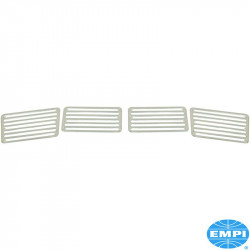 Grille set for engine lid, aluminium, rear, 4 pieces