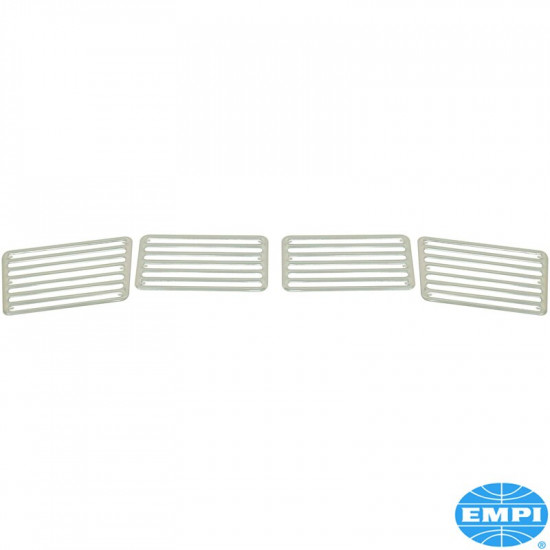 Grille set for engine lid, aluminium, rear, 4 pieces