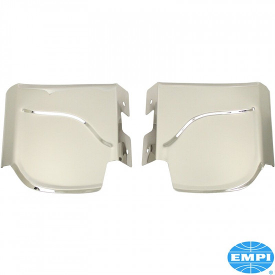 Wing guard set, rear, stainless steel with plastic trim, 2 pieces