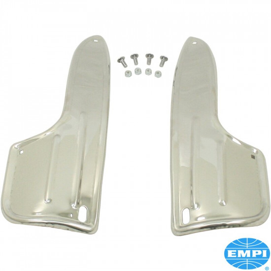 Wing guard set, stainless steel, polished, Vintage Style, rear, with mounting parts, 2 pieces
