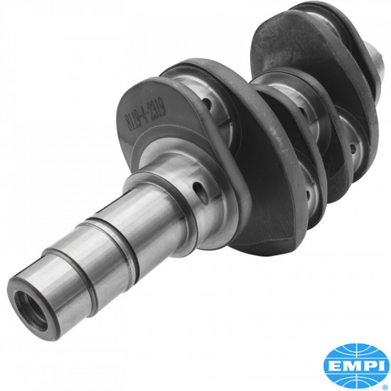 69 mm standard crankshaft, forged 4140 chromoly, micro-polished, nitrided and balanced. Uses standard main and rod bearings