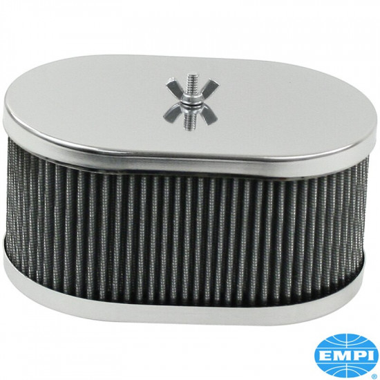 Air cleaner, 3 1/2" high, oval. For Empi HPMX, Weber IDF and Empi D