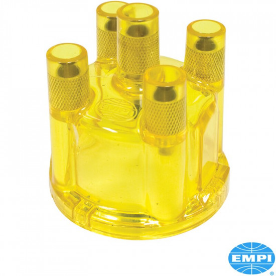 Distributor cap, yellow. Fits Bosch and Bosch style distributors