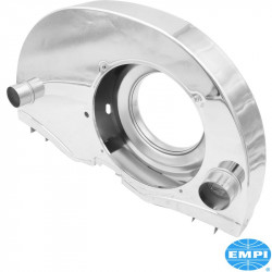 Super fan shroud with air ducts and without "Doghouse", 36 HP style, chromed