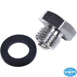 Chrome magnetic drain plug, with gasket