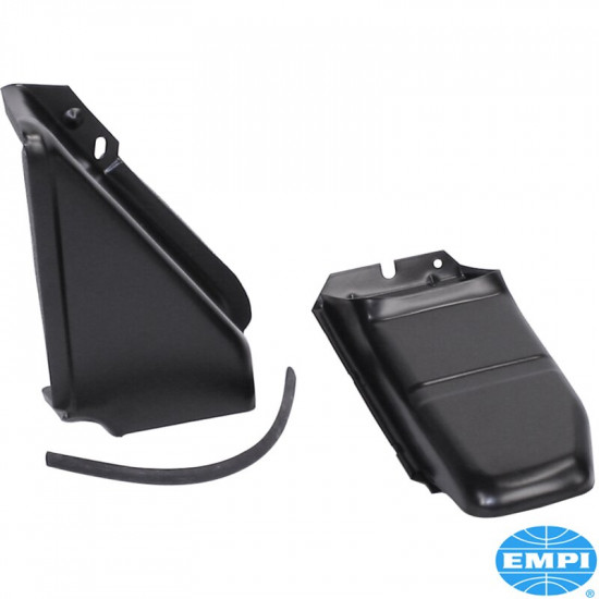 Doghouse tin set, black, 2 pcs. Attaches to the back of a doghouse type shroud