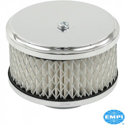 Air cleaner, mini, 3" high, chrome. For Standard VW carburetors