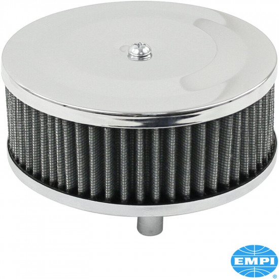 Air cleaner, chrome, 3" high, Ø5 1/2". For Standard VW carburetors