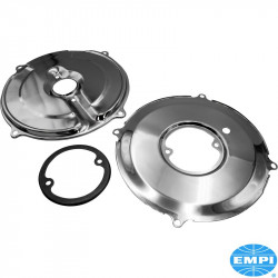 Alternator/generator backing plate kit, chrome, 3 pieces