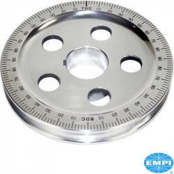 Smaller diameter crankshaft power pulley with timing marks, black numbers