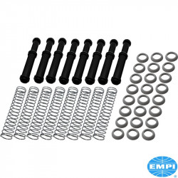 Adjustable push rod tube set with seals, nylon, springloaded. Can be installed without removing cylinder head, set of 8