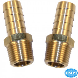 Hose barb set for oil system, 3/8" male with 3/8" hose barb, 2 pieces