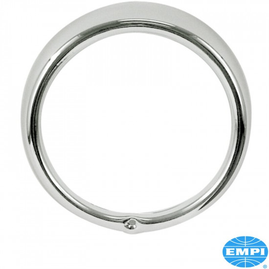 Headlamp rim, 1 hole, metal, chrome