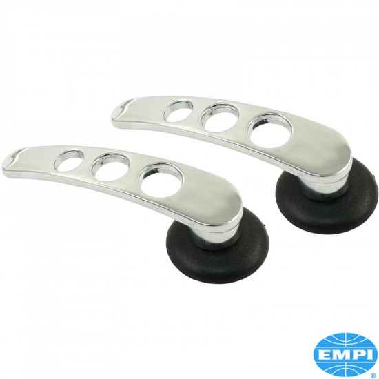 Door handle set, inner, chrome with black knob