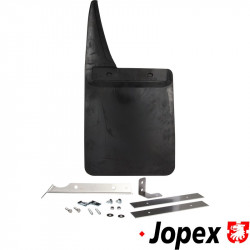 Mudflap with mounting parts, rear, right