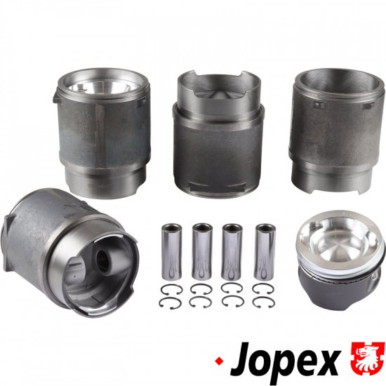 Piston and cylinder set, casted, bore 94.0 mm, stroke 76.0 mm, upper 107 mm, lower 100 mm, CLASSIC