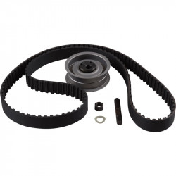 Toothed timing belt kit with tensioner