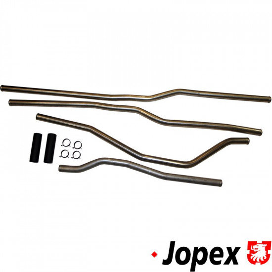 Water pipe set, feed and return, stainless steel