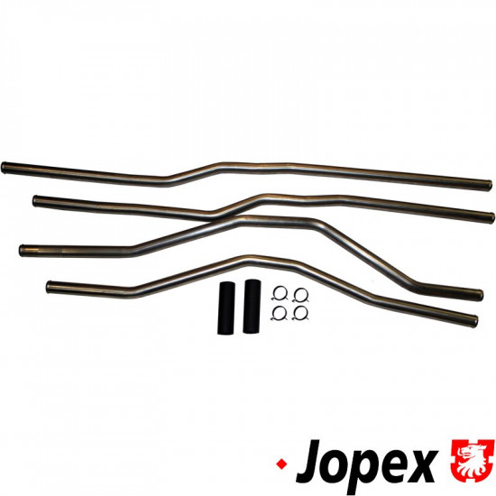 Water pipe set, feed and return, stainless steel