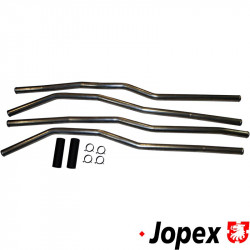 Water pipe set, feed and return, stainless steel