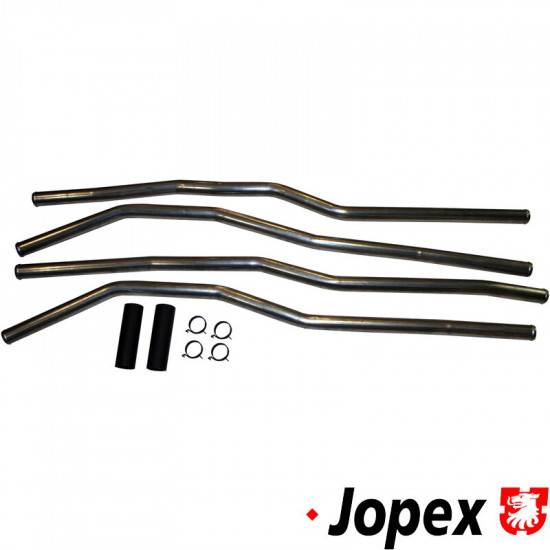 Water pipe set, feed and return, stainless steel