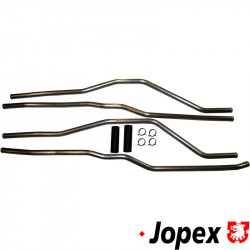 Water pipe set, feed and return, stainless steel