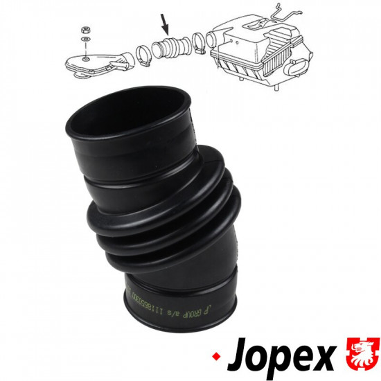 Air hose, intake manifold to air filter housing