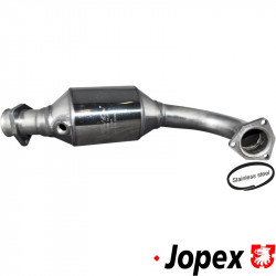 Catalytic converter, polished stainless steel, with E-mark, without mounting kit