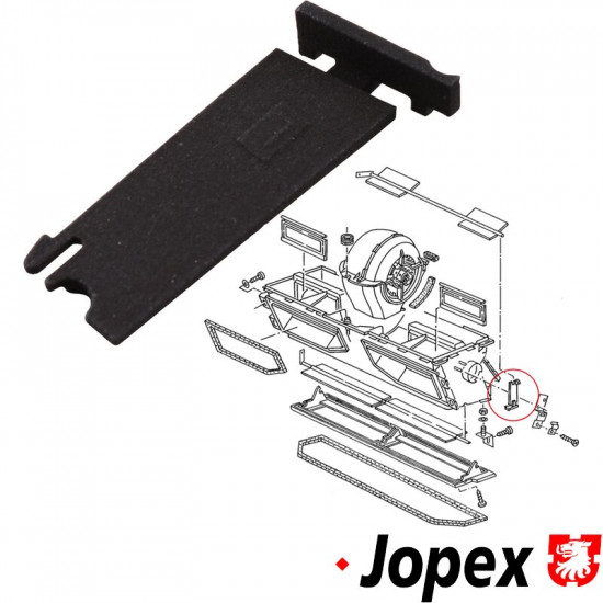 Bearing plate for flap for footwell ventilation, left