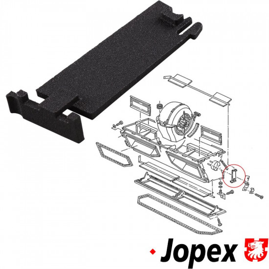 Bearing plate for flap for footwell ventilation, right