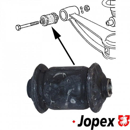 Rubber mount for wishbone, lower, left/right